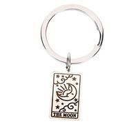 CALLARON Moon Keychain Stainless Steel Key Holder Retro Vintage Bag Pendant Sun Key Ring Keychain Decor