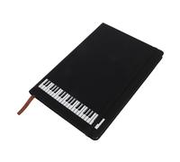 CALLARON Music Composition Hardcover Notebook A5 Black, 96 Thick Pages Vegan Leather, Pocket-sized Notebook for Songwriters, Musicians, Business and Office Use