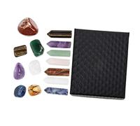 CALLARON Natural Amethyst Yoga Stone Set 14 Irregular Crystal Pillars for Meditation and Healing Chakra Balancing Decorative Stones Box for Home Decor and Spiritual Practices