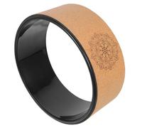 CALLARON Natural Cork Yoga Wheel Anti-skid Backbend Circle for Spinal Alignment and Lower Back Training, 1pcs Sports Massage Roller for Pilates and Yoga Fitness