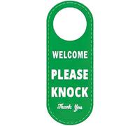 CALLARON Office Door Sign Double-Sided Leather Do Not Disturb and Please Knock for Hotel and Meeting Room Use