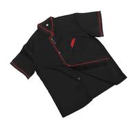 CALLARON Overcoat for Men Cosplay Costume Jaketas Para Hombre Chef Working Coat Short Sleeve Kitchen Uniform Japanese Work Uniform Work Clothes Clothing Black Casual Work Food Baggy Shirt