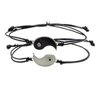 CALLARON Pair of Charm Bracelets for Couples Yin Yang Present Matching Friendship Bracelets for Boyfriend Girlfriend