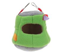 CALLARON Parrot Nest Bird Sleeping Bed Soft Cotton Hut Green