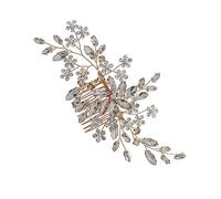 CALLARON Pearl Rhinestone Hair Comb Elegant Bridal Wedding Hair Accessory for Women Secure Hold Without Pulling Delicate Design with Embellishments for Formal Hairstyles