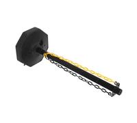 CALLARON Plastic Traffic Bollard with Refillable Water Base and Yellow-Black 1m Chain, Safety Barrier Post for Driveway and Parking Lot Traffic Control