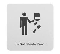 CALLARON Please Save Paper Restroom Sign Indoor Caution Sign Bathroom Toilet Alert Plate Unisex Public Washroom Message Board