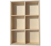 CALLARON Portable 6-grid Wooden Storage Box for Painting Materials and Chalk, Multi-functional Hard-wearing Pine Wood Crayon Storage Container Suitable for Bedroom and Powder Room