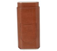 CALLARON Portable Cigar Holder Leather Case Travel Cigar Storage Box for Home and Outdoor Use Waterproof Carrying Bag Metal Accents