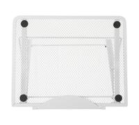 CALLARON Portable Laptop Stand White Iron Foldable Desktop Bracket | Ergonomic Angle Support, Stable Centre Balance, Hollow Heat Design, One-piece Storage, for Notebooks and Tablets