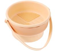 CALLARON Portable Silicone Makeup Brush Cleaner Bowl Storage Box and Drying Rack, Apricot Color Cosmetic Brush Cleaning Tool for Travel and Daily Use