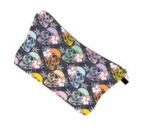 CALLARON Portable Skull Printing Cosmetic Storage Bag for Women, Lightweight Polyester Makeup Pouch with Compact Design, Convenient for Storing Cosmetics for Gym or Bathroom