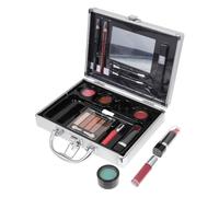 CALLARON Professional Makeup Set Compact Eyeshadow Lipstick and Makeup Brushes in Silver Lightweight Rich Colors for All Skin Tones Women and Teens