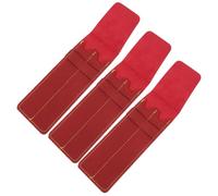 CALLARON Pu Leather Pen Sleeve 3pcs Set Vintage Matte Red Double Slot Pen Case for Nurses and Doctors Leak-proof Insert Type Organizer for Medical Supplies