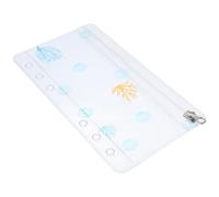 CALLARON PVC Binder Zip Pouch with 6 Rings Lightweight Document Pouch for Loose Leaf Notepad Storage, Stylish Refill Zipper Pocket for Binder Accessories, for Organising Papers and Budget