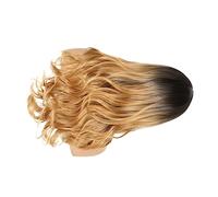 CALLARON Realistic Curly Woman Wig Stylish Long Design Black Gradient Light Gold Breathable Skin Friendly Hair Accessory for Ladies for Fashion Parties