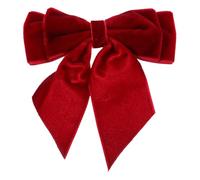 CALLARON Red Bow Tie Clip, Classic Clip-On Men's Bow Tie, Velvet Elegant Bowknot with Clip, Unisex Satin Ribbon Neck Bowtie Decoration for Wedding, Party 10 x 10 cm