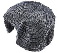 CALLARON Resin Reptile Hideout Stump with Moist and Hidden Caves Black Reptile Hide Box Suitable for Aquariums and Desert Landscapes