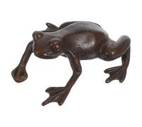 CALLARON Retro Copper Frog-shaped Tea Pet Adornment Vintage Figurine Multi-purpose Desktop Ornament Stylish Home Decor for Tea Art Making and Home Decoration