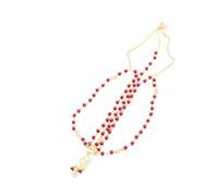 CALLARON Retro Gothic Pearl Headband with Beading and Tassel Elegant Hair Accessory for Women for Weddings and Parties Red