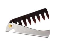 CALLARON Retro Oil Comb Stainless Steel Handle Foldable Hair Comb for Men Wide Tooth Massage Styling Accessory for Travel Grooming