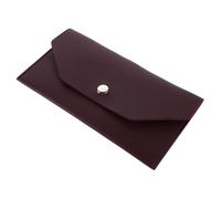 CALLARON Reusable Leather Envelope Wallet with Snap Closure Flip Design for Cash Cards and Receipts Minimalist Money Organizer for Women Compact Budget Planner in Deep Brown