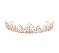 CALLARON Rhinestone Crown Tiara for Brides Elegant Headpiece for Weddings Parties Photography Lightweight Durable Design for Women and Stunning Rose Gold Accessory