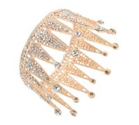 CALLARON Rhinestone Princess Crown for Bride Crystal Wedding Headpiece Full round Tiaras for Women Prom Pageant Party Hair Accessories