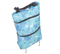 CALLARON Rolling Tote with Wheels and Handle Grocery Bag Travel Bag Large Capacity Stylish Plastic Cloth Multipurpose Easy Storage Foldable Shopping Cart for Home and Outdoor Use