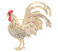 CALLARON Rooster Brooch Pin Rhinestone Chicken Pin Rhinestone Chicken Brooch Cute Hen Brooch Crystal Animal Brooch Novelty Lapel Pin for Woman