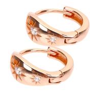 CALLARON Rose Gold Eight-point Star Earrings Sparkly Rhinestones Small Loop Design Fashion Accessories for Women