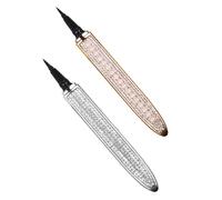 CALLARON Self-adhesive Eyeliner Pencil and False Eyelashes Set 2pcs Pearl Rose Gold with Full Rhinestone Silver Coating Quick-dry Eye Grooming Pens for Women Makeup Accessories