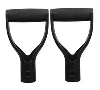 CALLARON Shovel Handle Replacement 2pcs Black D-Grip Plastic Head, 33mm Inner Diameter, Secure Connection for Raking Tool and Farm Work