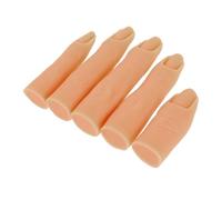 CALLARON Silicone Nail Art Practice Hand Model Fixed Joints, 5pcs False Practice Fingers for Manicure Training, Gel and Acrylic Nail Display Tool, Dark Light Brown for Salon and Home Use
