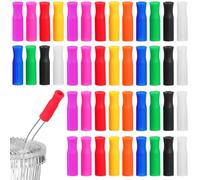 CALLARON Silicone Straw Covers 54 Pcs Reusable Straw Cap Protectors 0.39In Silicone Tips for Tumblers Party Travel Office Drinking Accessories