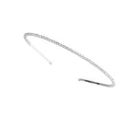 CALLARON Simple Crystal Hair Hoop for Women Fashion Party Headwear Silver Bedazzled Headband for Bridal Performance Elegant Hair Accessory