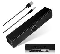 CALLARON Sound Bar System Compact Black Portable Design Plastic with Extended Playtime and Stereo Sound for Home and Office Environments