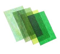 CALLARON Stained Glass Mosaic Tiles Set 4pcs 10x15cm Wave Texture Colored Mica Glass Sheets for DIY Craft Supplies, Church Decorations, Handmade Mosaic Art Projects in Green Shades
