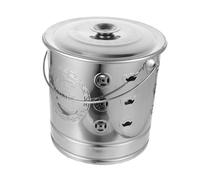 CALLARON Stainless Steel Money Burning Bucket with Vent Heat-resistant Traditional Paper Money Incinerator for Garden and Temple Use Sacrificial Burning Bin Small