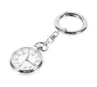 CALLARON Stainless Steel Quartz Movement Hanging Pocket Watch Nurse Watch Luminous Pointer Glow the Dark Silver with Glass Cover Suitable for Doctors and Staff Holiday Work Clothes