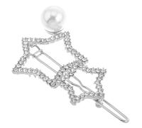 CALLARON Star Hairpin Silver Hair Accessories for Women Girls Rhinestone Pearl Pin Barrettes Prom Hair Styling Clips