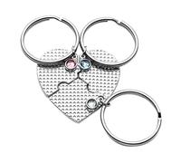 CALLARON Three Part Keychains Puzzle Heart Pendant Adorable Key Chain for Women Holder Bag Hanging Accessories