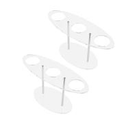 CALLARON Transparent Ice Cream Cone Holder 7.48 Inch Clear Acrylic Display Stand for Mini Ice Cream and Sushi Roll Dessert Presentation Set of 2