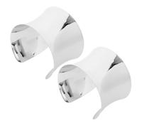 CALLARON Trendy Cuff Bracelet for Women Chunky Silver Geometric Punk Style Open Wide Bangle 2 Pieces 2.6 Inch Fashion Street Jewelry