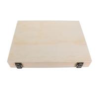 CALLARON Unfinished Wood Craft Box Hinged Lid Chest Jewelry Box Rustic Decorative Solid Wood Rectangle Organizer Chest Women Parties Desk Storage