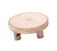 CALLARON Unfinished Wood Slice Table Photo Prop Wood Craft Ornament Rustic DIY Small Wooden Table for Outdoor Garden Decoration Random Style
