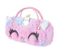 CALLARON Unicorn Eyeglasses Case with Handle Plush Portable Glasses Holder for Girls Travel Sunglasses Storage Cute Violet Cartoon Eyewear Pouch