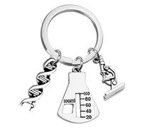 CALLARON Unique Science Gifts Chemistry Microscope Charms Keyring for Women Keychain Accessories