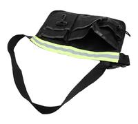 CALLARON Utility Belt Pouch Heavy Duty Tool Storage with Seven Pockets Black Oxford Cloth Reinforced Plastic Hooks Adjustable Waist for Gardening and Construction