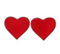 CALLARON Valentine’s Day Heart Lapel Pins 2pcs Pack, Red Heart-shaped Brooch Pins for Clothes, Romantic Ceremony Accessories for Women’s Party and Anniversary